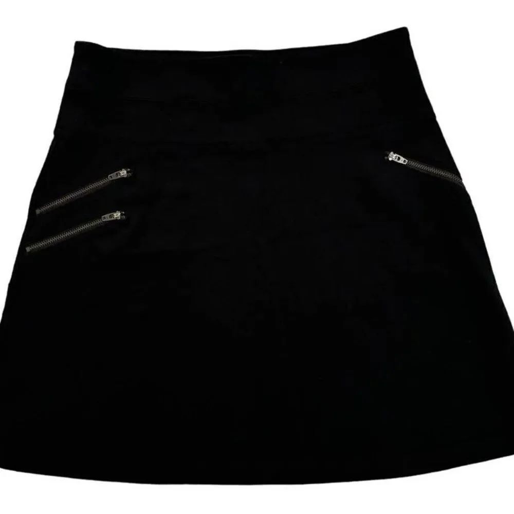 Athleta size 8 Ponte Moto Skirt Black Zippers